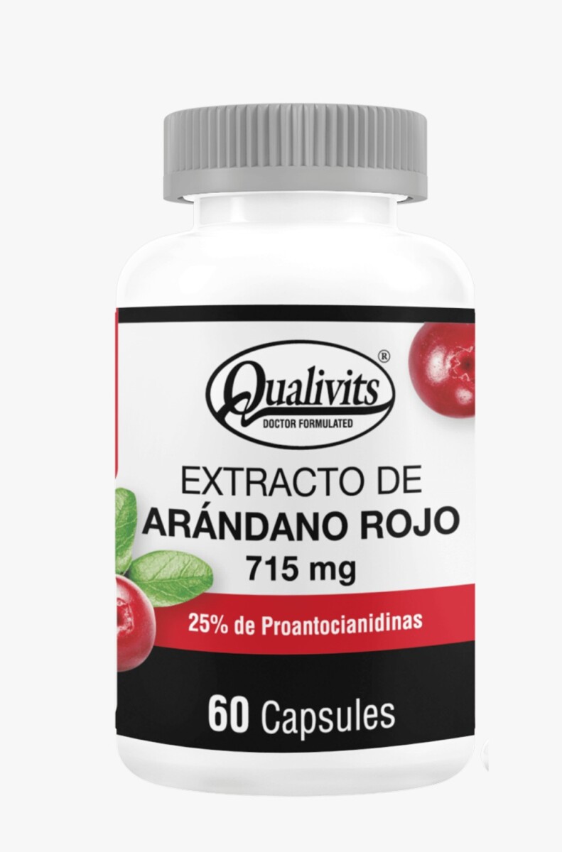 Qualivits Extracto de Arándano Rojo 715mg 60 Cápsulas – Salud Urinaria y Antioxidante