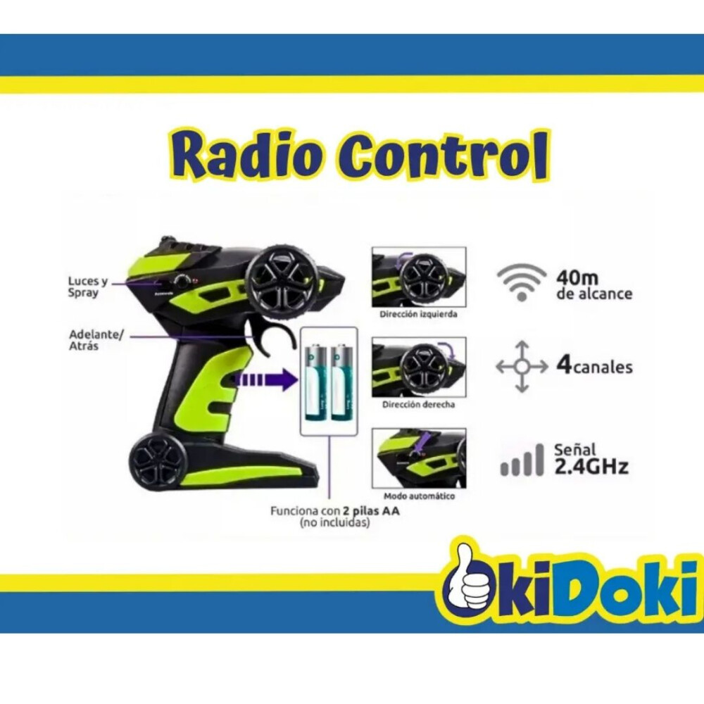 Auto A Control Remoto Efecto Humo Blanco