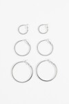 Set de aros gruesos plateado