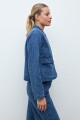 Chaqueta de jean texturada jean medio