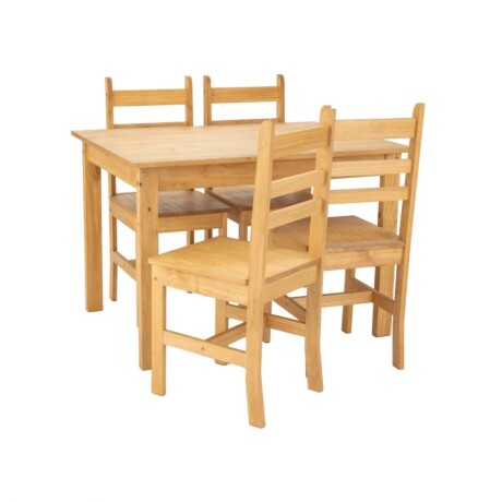 Juego de Comedor Lucia Plus 4 Sillas Madera - Natural 2795 Juego de Comedor Lucia Plus 4 Sillas Madera - Natural 2795