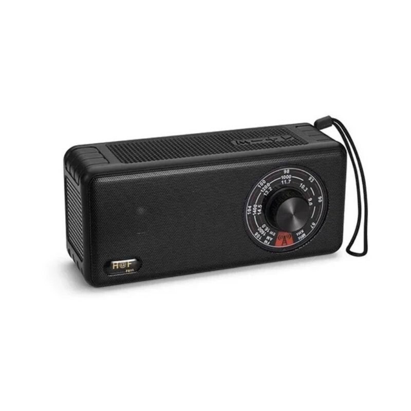 PARLANTE HF-F611 CON RADIO AM/FM BLUETOOTH USB RECARGABLE Negro