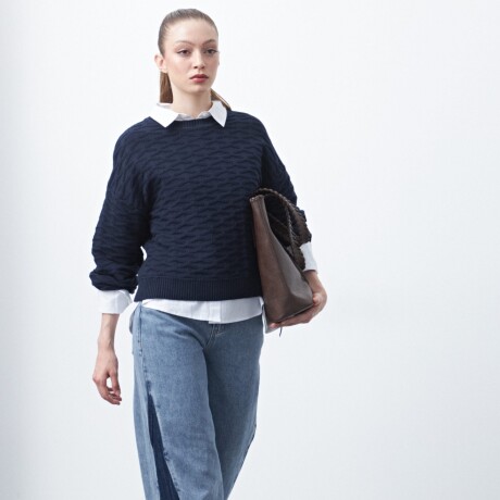 SWEATER DAMASO Azul Marino