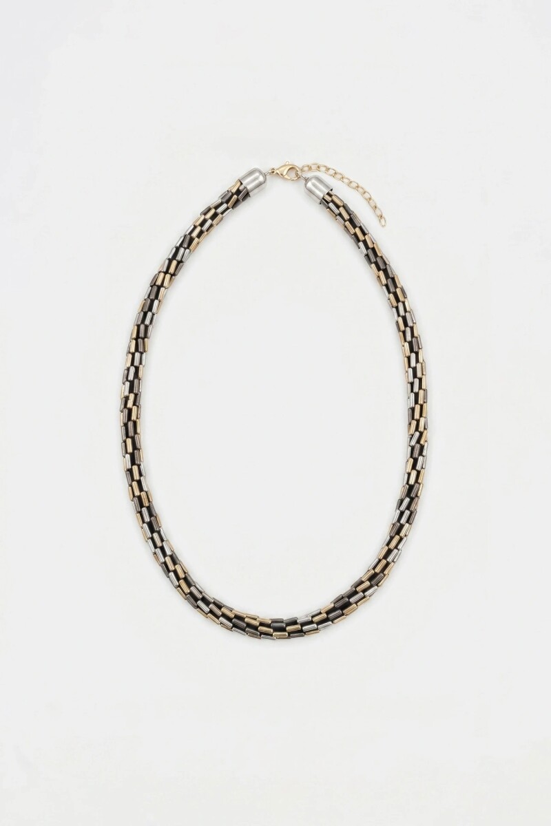 COLLAR METALLIC BEADS Plata