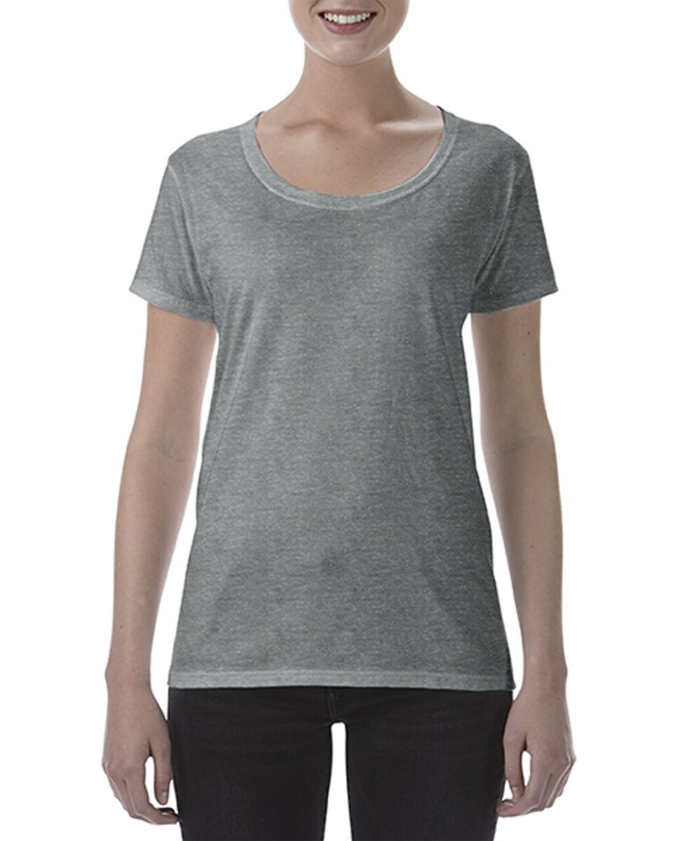 Camiseta Gildan Cuello Bote Dama - Gris 