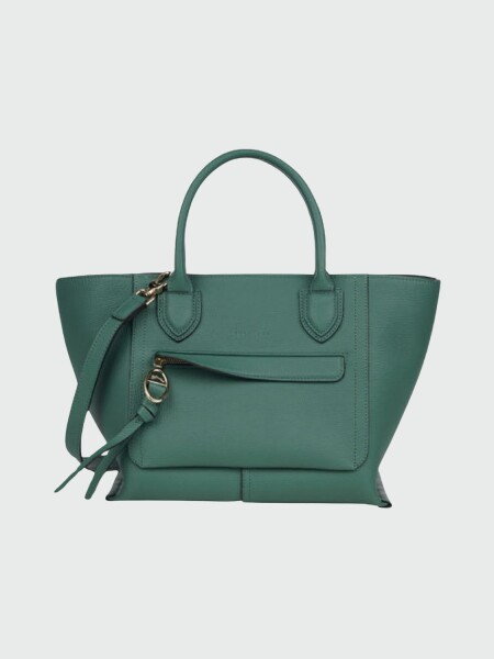 Longchamp -Cartera de cuero con asas y correa desmontable, Mailbox Verde