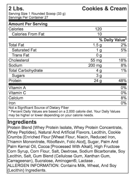 Suplemento Optimum Nutrition Gold Standard Whey 2Lb Cookies & Cream
