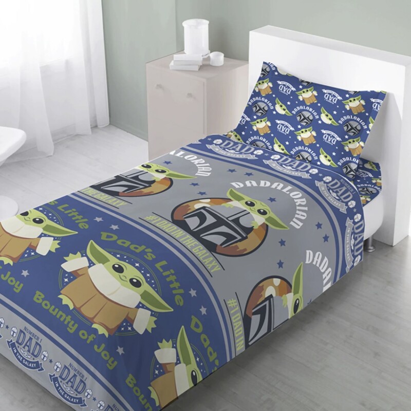 Juego De Sábanas Disney Infantil 1 Plaza Frozen Para Dormitorio Infantil Baby Yoda