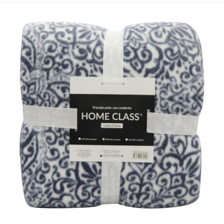 Frazada con Corderito 1 PLAZA Home Class 150 x 240 cm ARABESCO AZUL