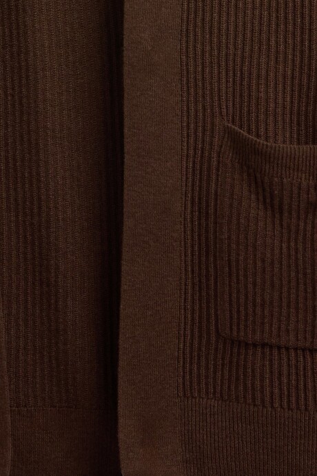 Saco Sin Botones Bella Mujer Dark Brown 1