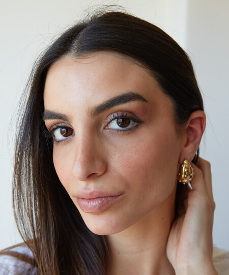 CARAVANAS DROP STRASS & PEARLS GOLD