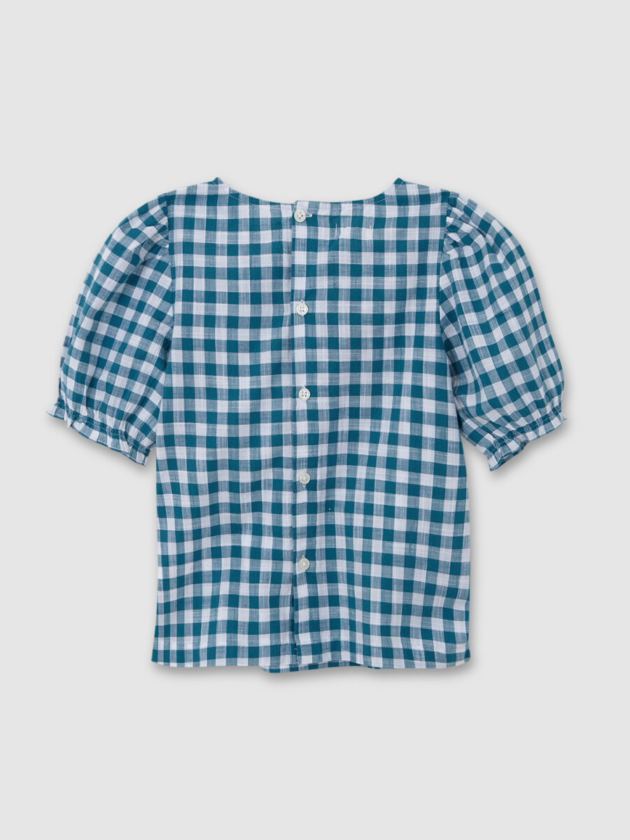 Camisa Vichy Manga Verde