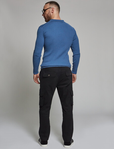 Pantalon cargo slim negro
