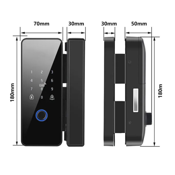 Cerradura Tuya Smart Wifi Puerta De Vidrio Blindex TUYA SMART CERRADURA PUERTA VIDRIO 008-F