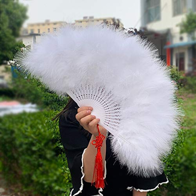 Abanico de Plumas Blanco