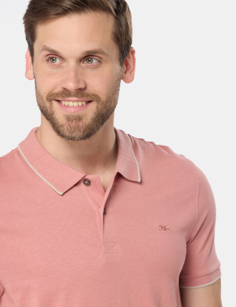 REMERA POLO JERSEY RAYADA Coral