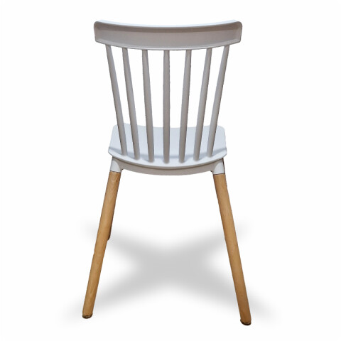 Silla Diseño Windsor con Patas de Madera para Comedor y Jardín - Blanco Silla Diseño Windsor con Patas de Madera para Comedor y Jardín - Blanco