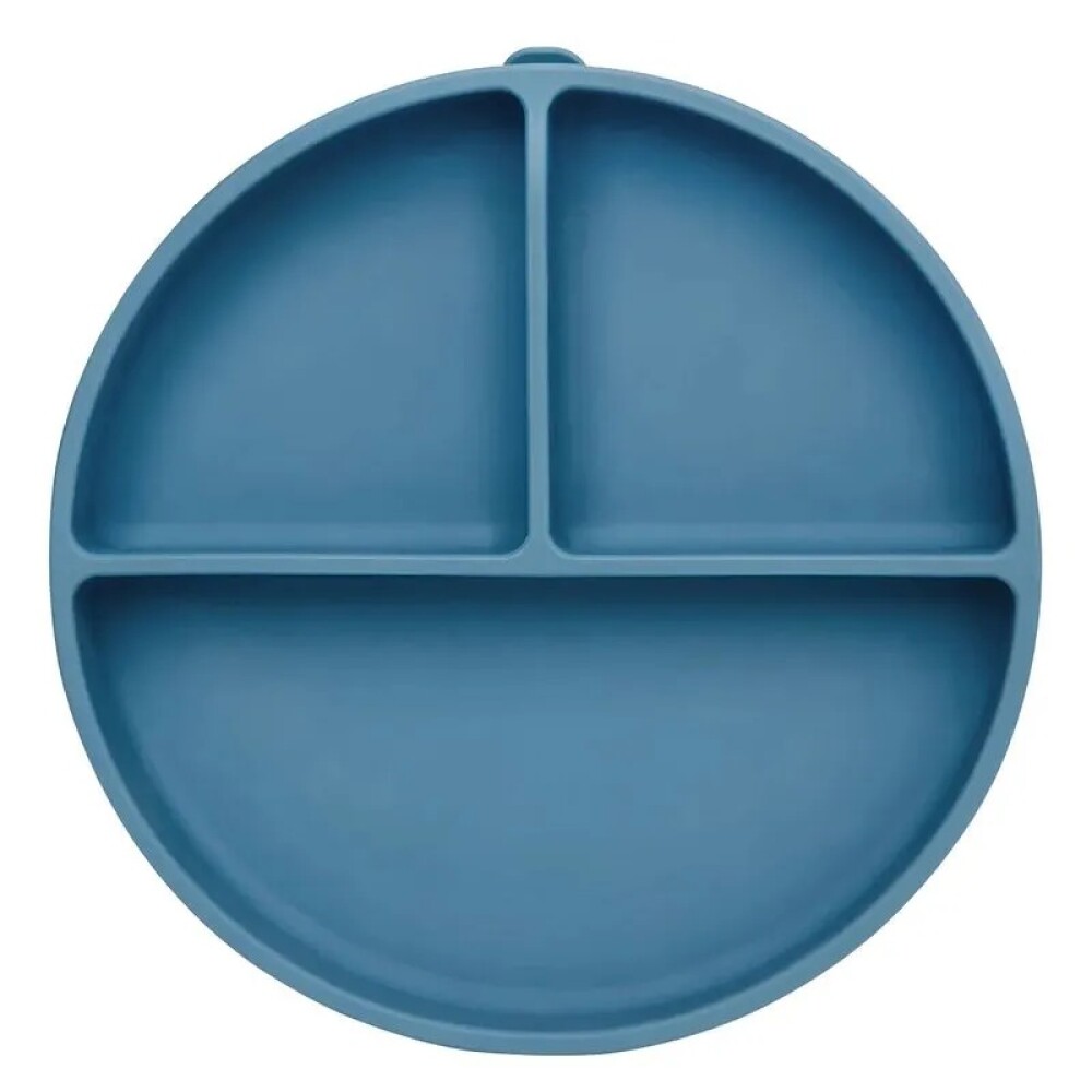 Plato con ventosa y reparticiones BUBA silicona azul petroleo