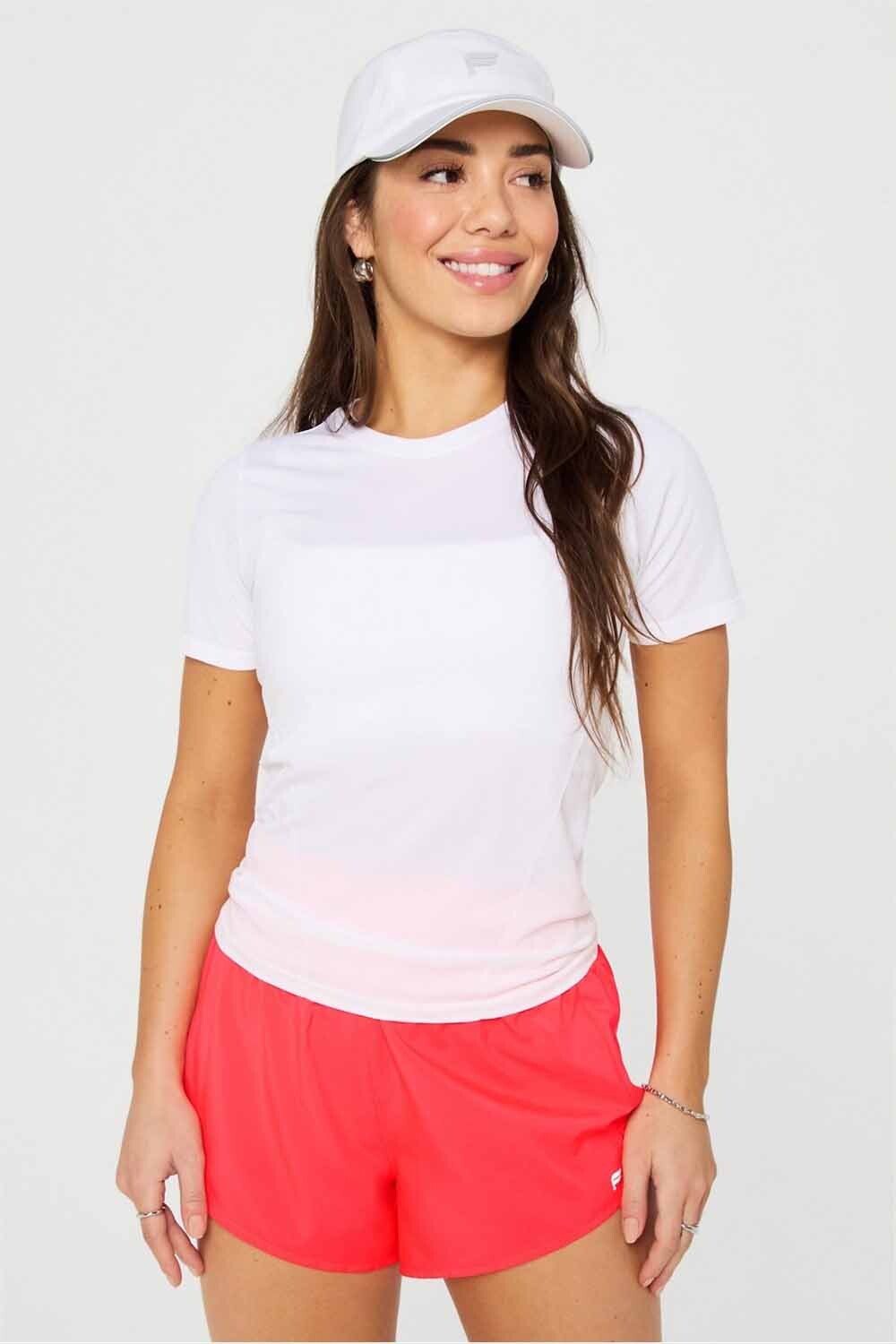 Top Feather Tech+ Short-Sleeve Mujer Classic White