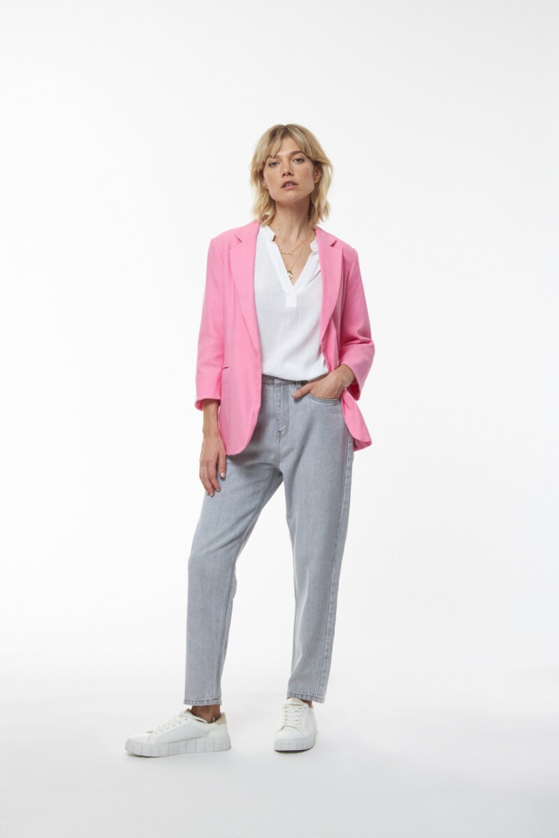 Blazer manga 3/4 rosa chicle