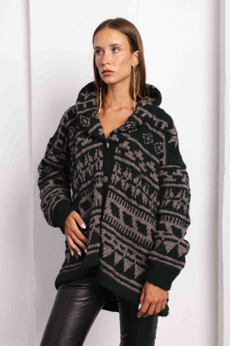 Saco Rosly Lana Base Topo Con Verde