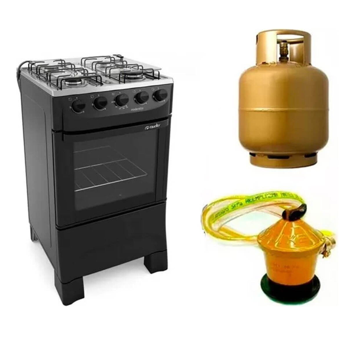 Cocina 4h Supergas + Garrafa Sin Carga Válvula 