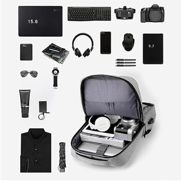 Mochila Multifuncional Impermeable Con Usb MOCHILA NOTEBOOK IMPERMEABLE USB NEGRA