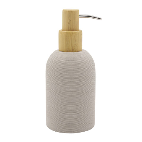 Dispensador Jabón de Resina y Madera 18 cm GRIS
