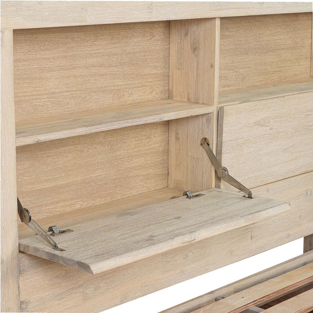 CAMA QUEEN MADERA-ACACIA NATURAL-BEIGE NEWPORT