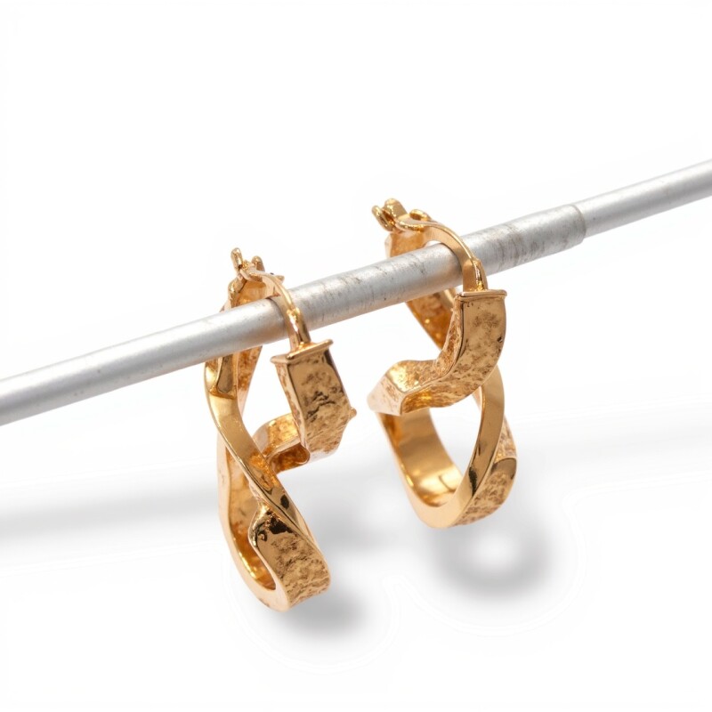 Caravanas aros Infinito diseño Greca de oro 18k- Oro 18K - Sin piedra- CA9502 sinpiedra