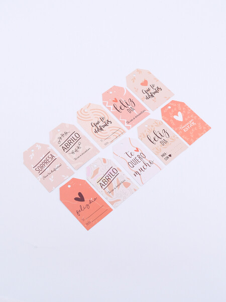 ETIQUETAS PARA OBSEQUIOS SET x 10 ESTAMPADO 1