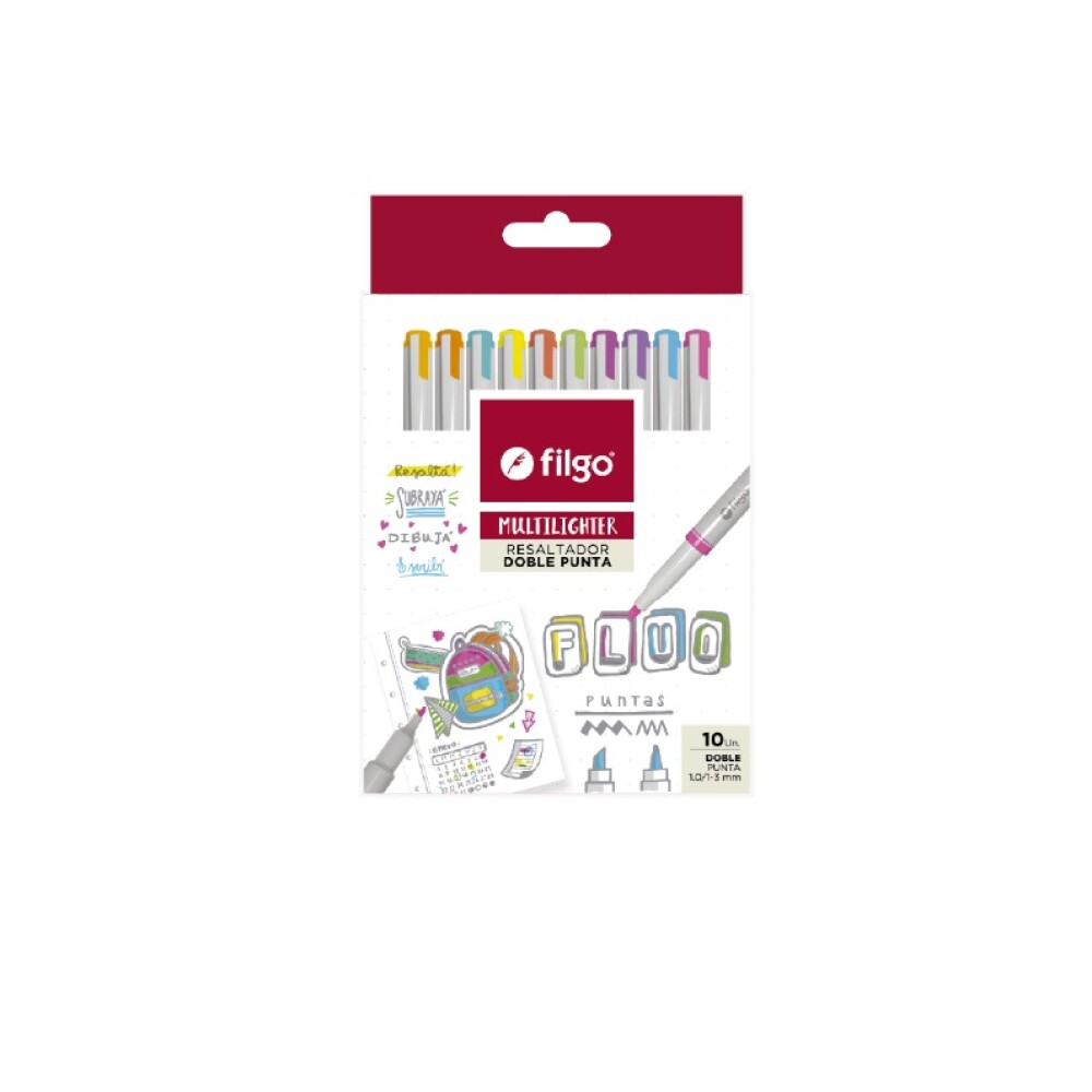Destacador Multilighter Fluo x10 Filgo #DESTACADOR MULTILIGHTER FLUO X10 FILGO