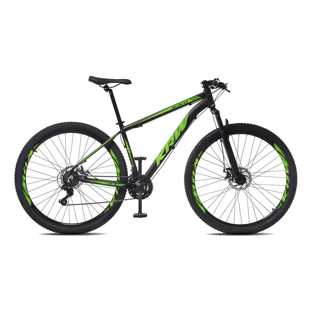 Bicicleta Montaña Krw K3.0 R29 Aluminio Cambios Disco - Negro-Verde 