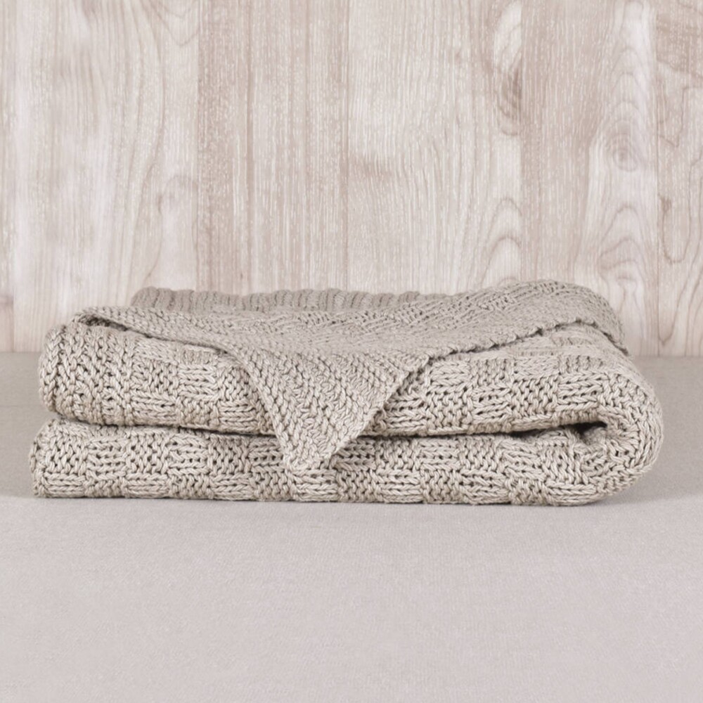 Manta Tejida 125x150 - Sierra - Pilar Beige