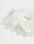 Skunzies Con textura Scrunchie - Blanco Crudo