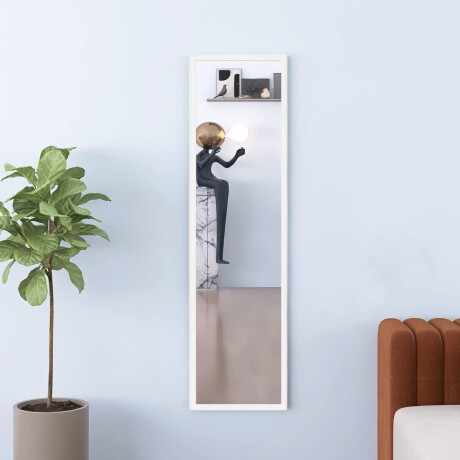 Espejo rectangular de pared simil madera Blanco