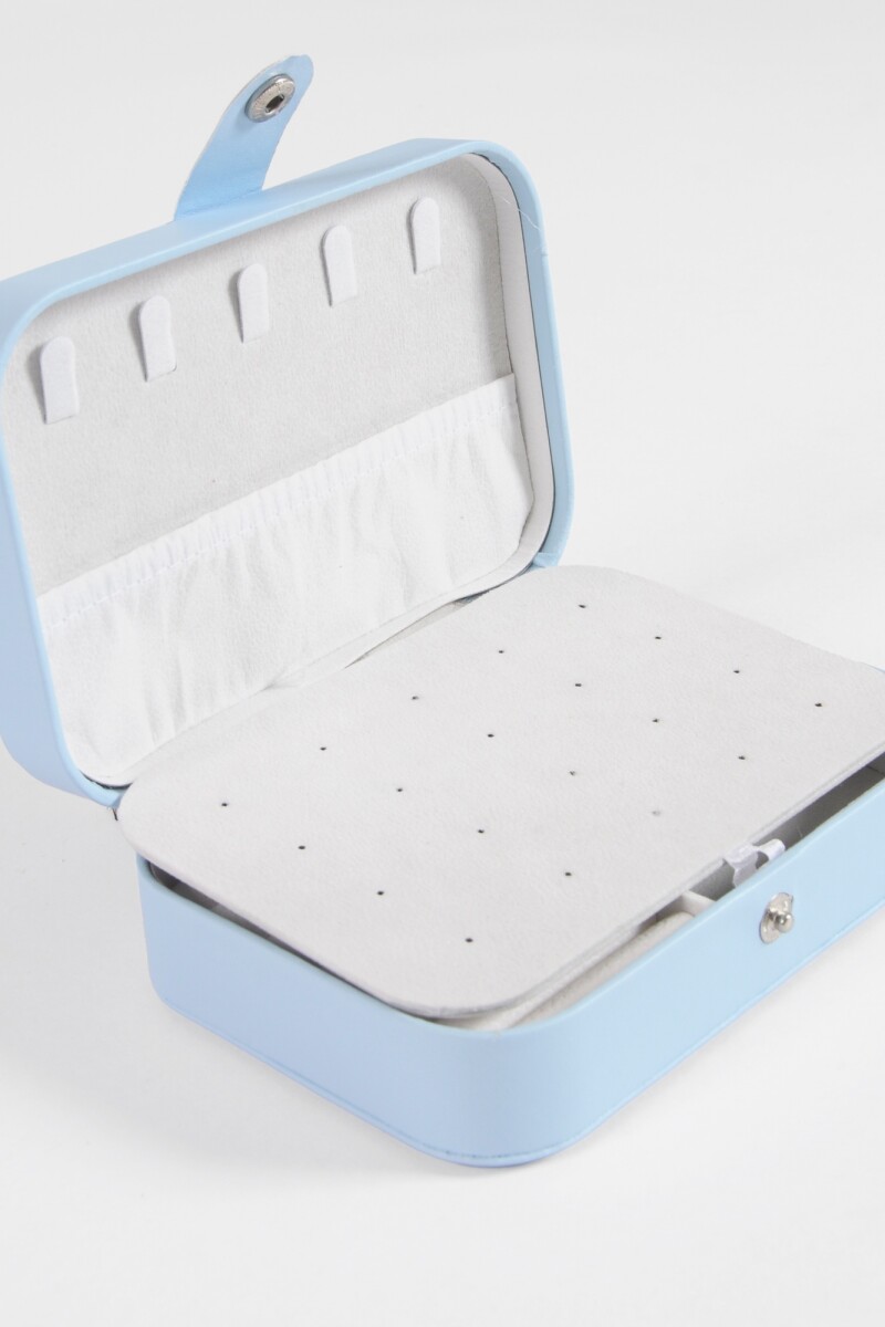 Alhajero organizador rectangular con broche celeste