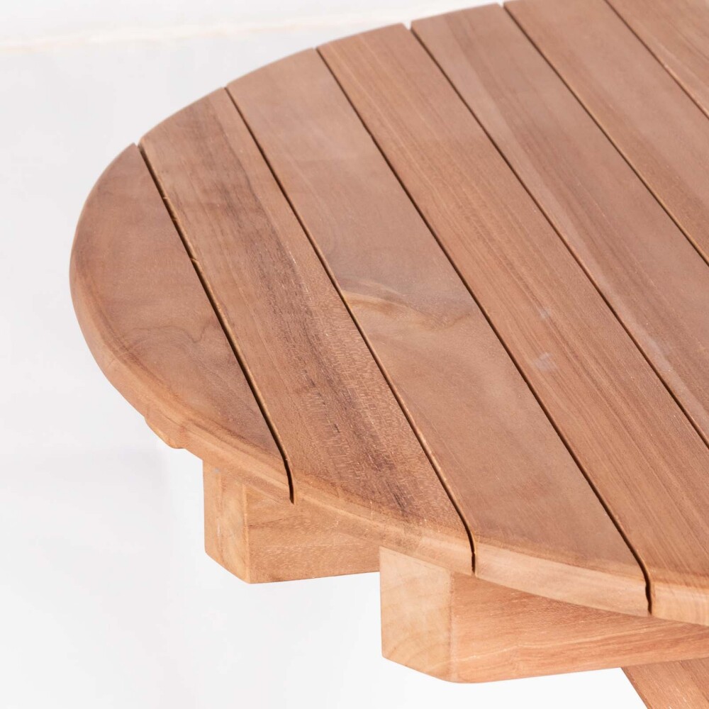 MESA CIRCULAR PLEGABLE MADERA NATURAL-BEIGE PALMA