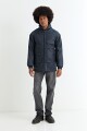 Campera de nylon con bolsillos AZUL MARINO