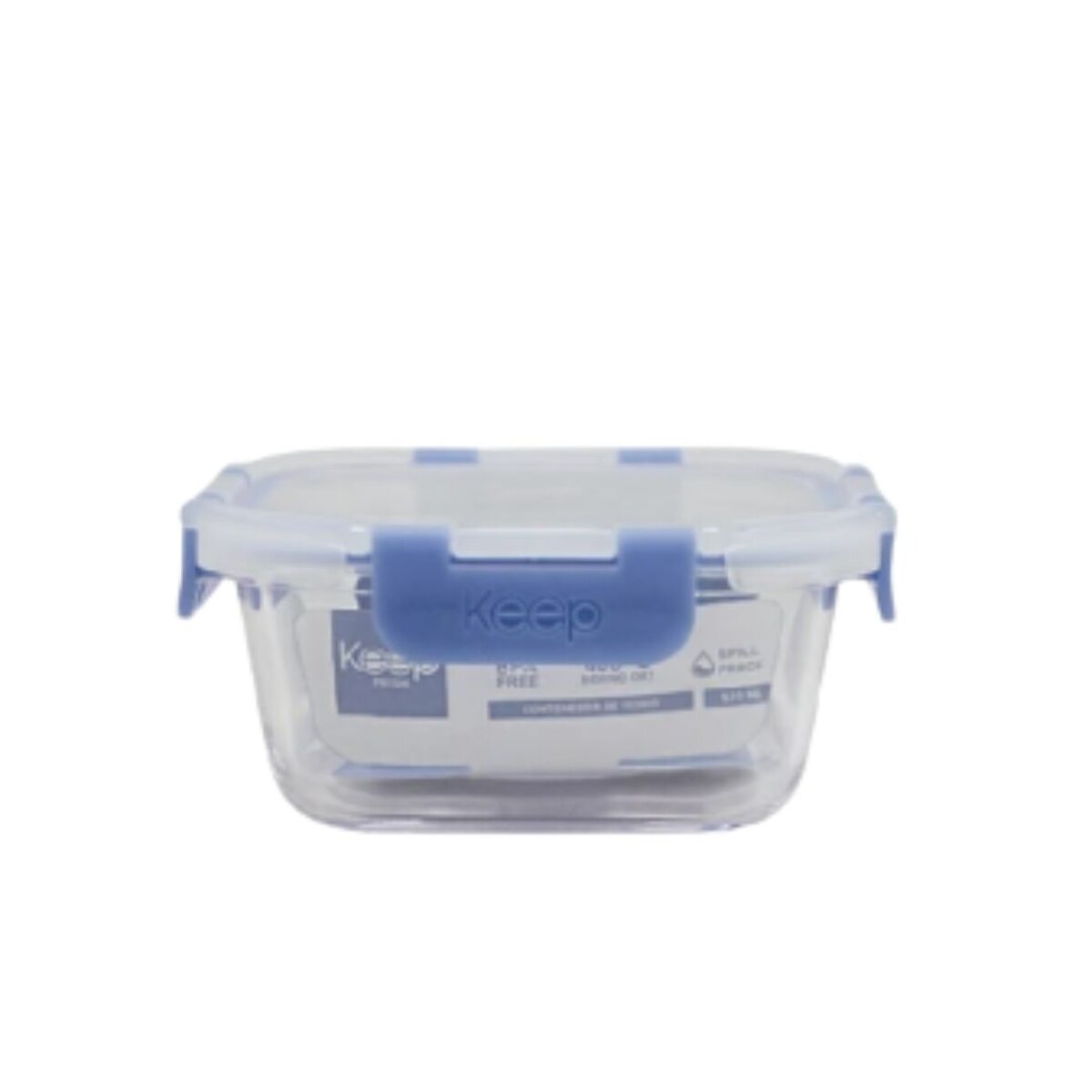 HERMETICO CUADRADO 520ML GLASS KEEP Celeste