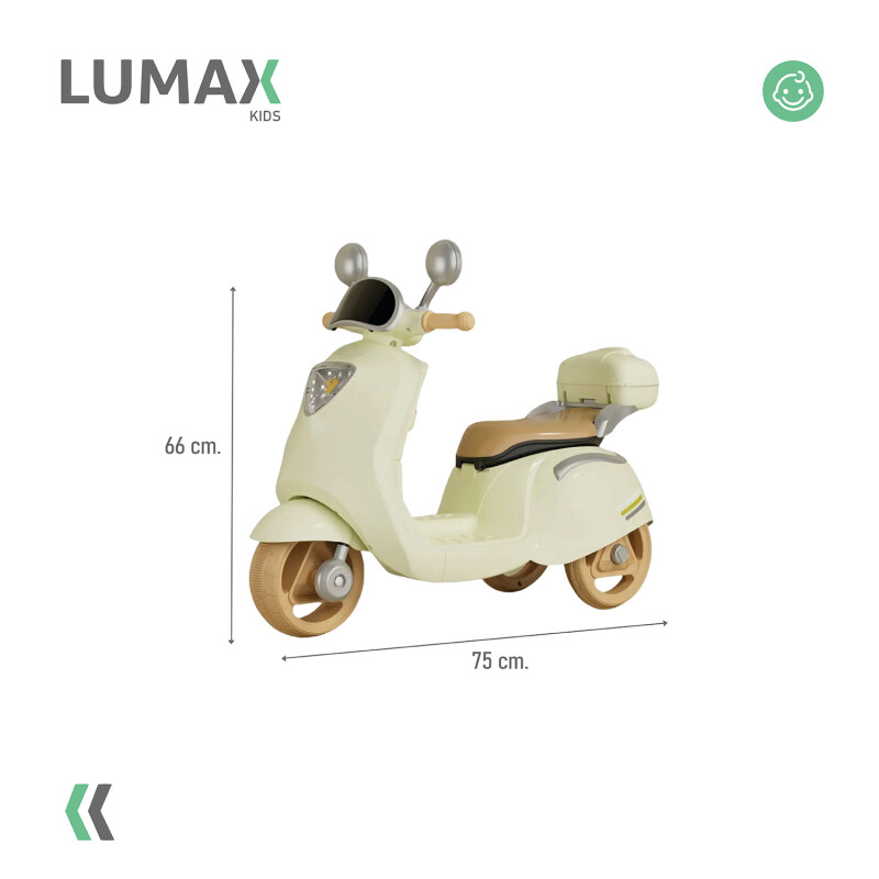 Moto Scooter a Batería Lumax Infantil Scooby Beige