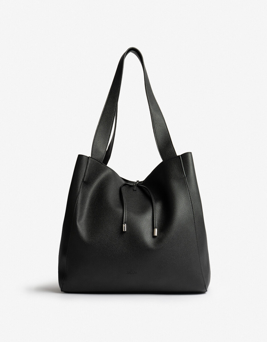 Shopper Con Bolso Negro 