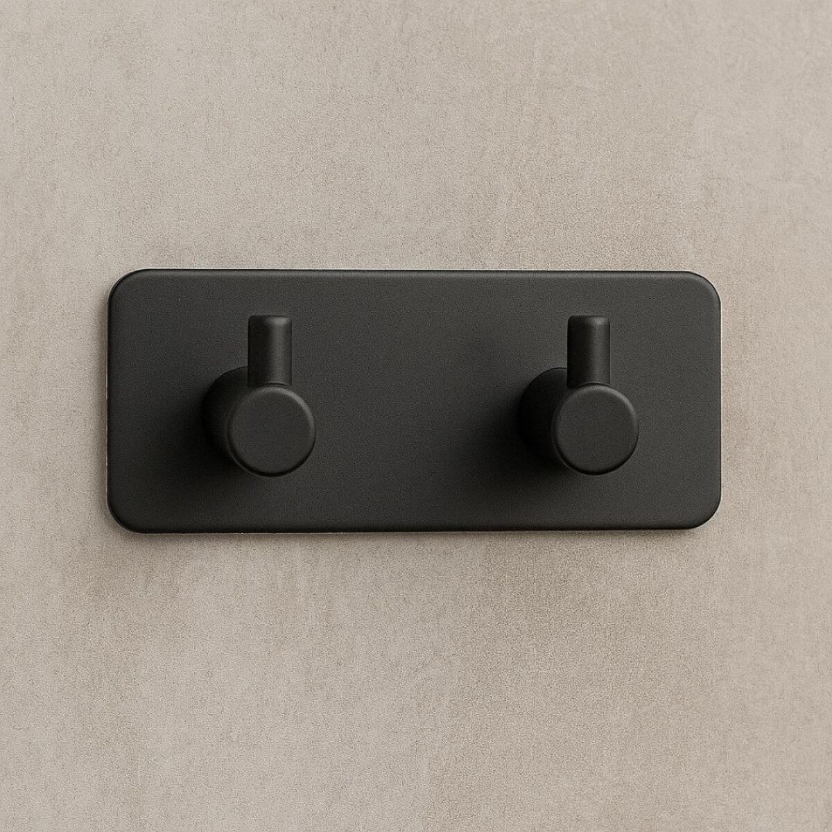 PERCHERO NEGRO 2 GANCHOS AUTOADHESIVO 