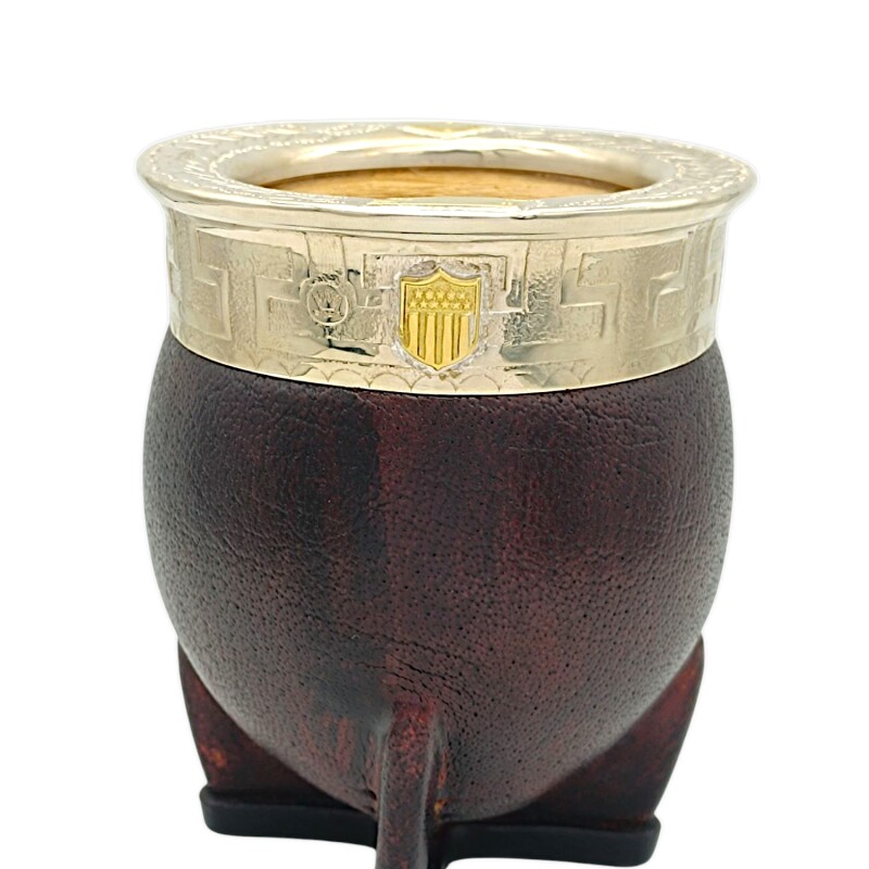 MATE IMPERIAL PEÑAROL ESCUDO- ALPACA Y BRONCE - MTIM59 Marrónuniforme