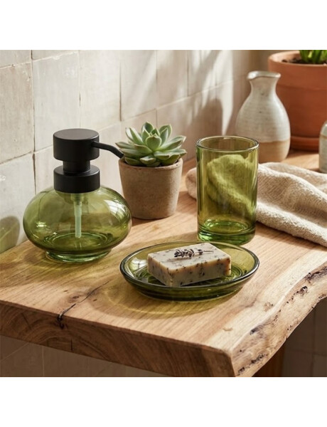 SET DE BAÑO DISPENSADOR, VASO Y JABONERA VERDE SET DE BAÑO DISPENSADOR, VASO Y JABONERA VERDE