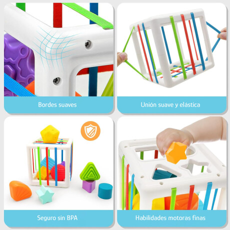 Cubo de Encastre Sensorial Didáctico de Estimulación Huanger Multicolor