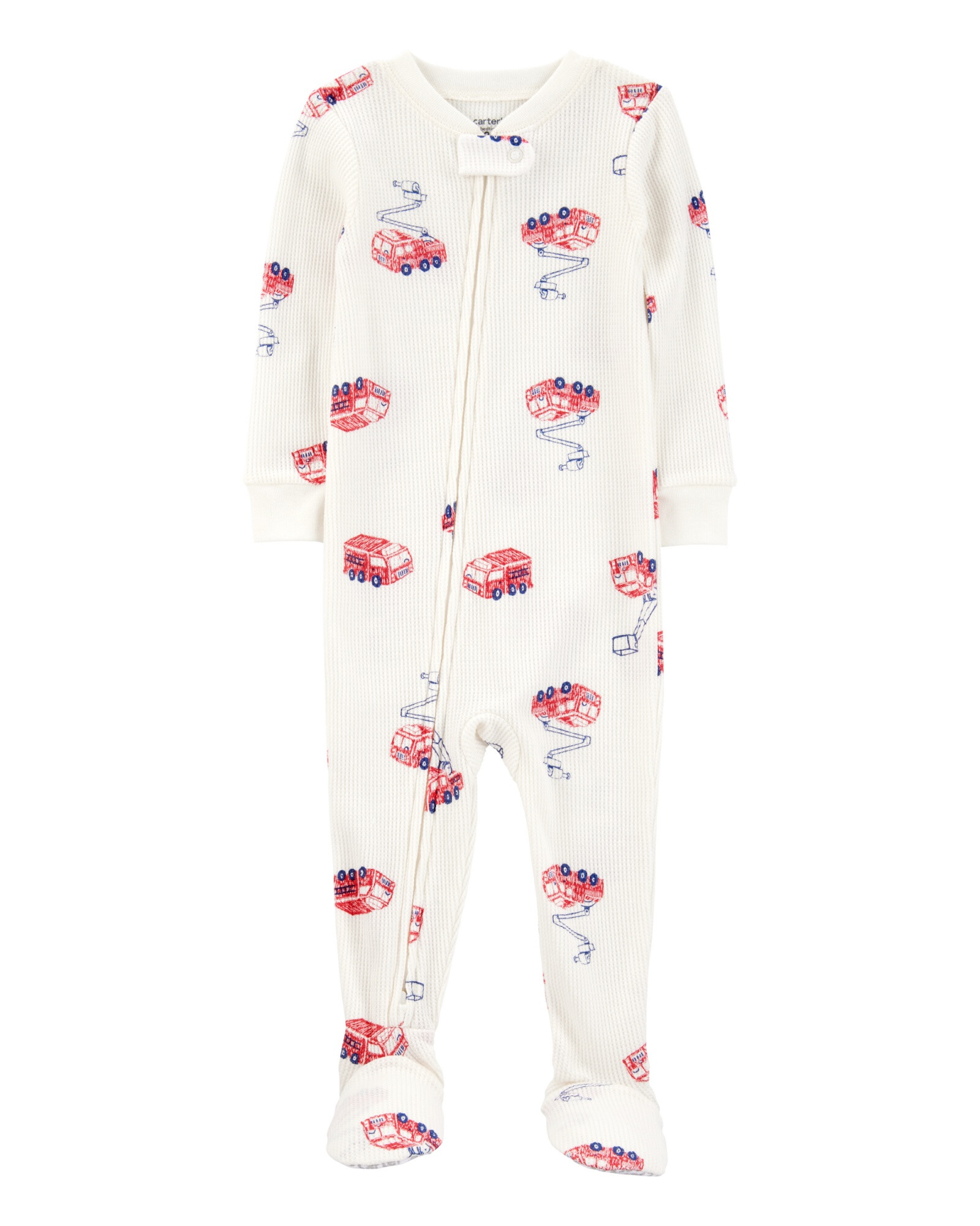 Pijama térmico una pieza de algodón, con pie, diseño bomberos Pijama térmico una pieza de algodón, con pie, diseño bomberos