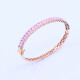 Pulsera oro 18k con corindones rosa y brillantes. Pulsera oro 18k con corindones rosa y brillantes.