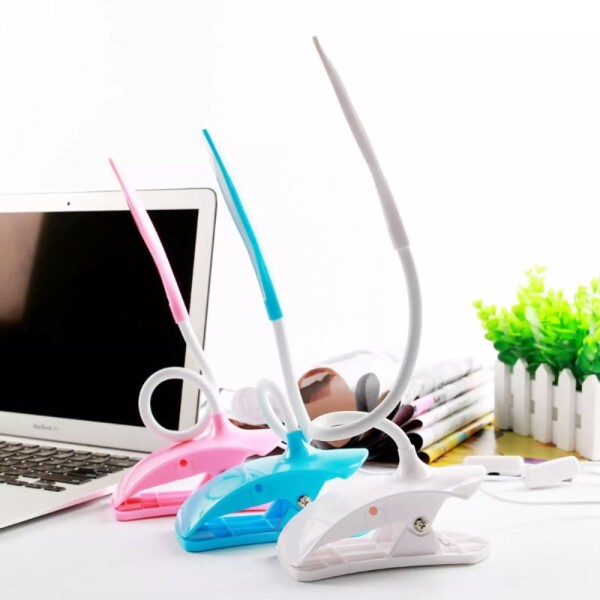 Lampara Led Con Pinza Mesa Escritorio Tactil Recargable Color Variante Blanco