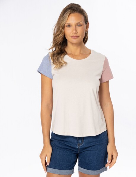 REMERA BLOQUE DE COLOR Beige